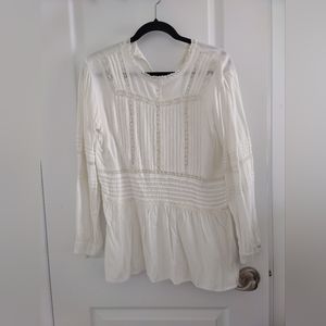 White baby doll shirt with frills